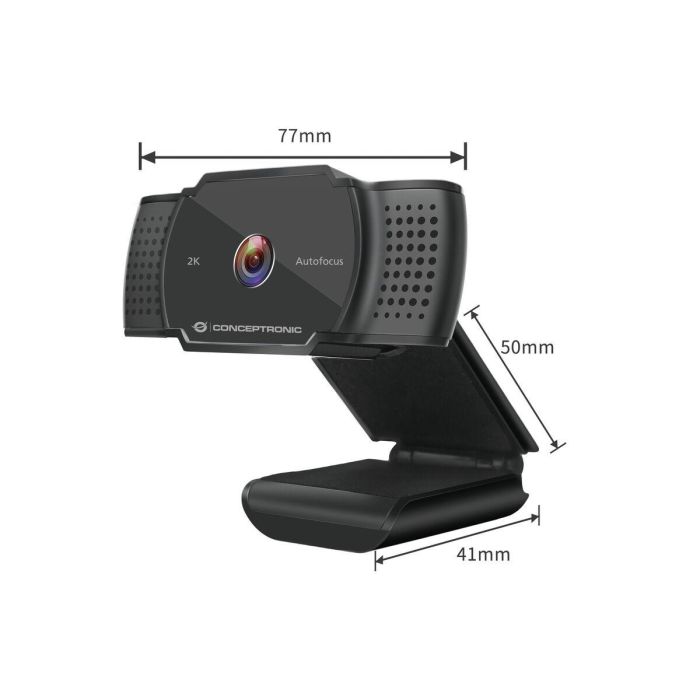 Conceptronic Webcam Amdis02B 2K Super HD 5MP USB con Micrófono Integrado y Cubierta de Privacidad Negro 2 Conceptronic Webcam Amdis02B 2K Super HD 5MP USB con Micrófono Integrado y Cubierta de Privacidad Negro 2