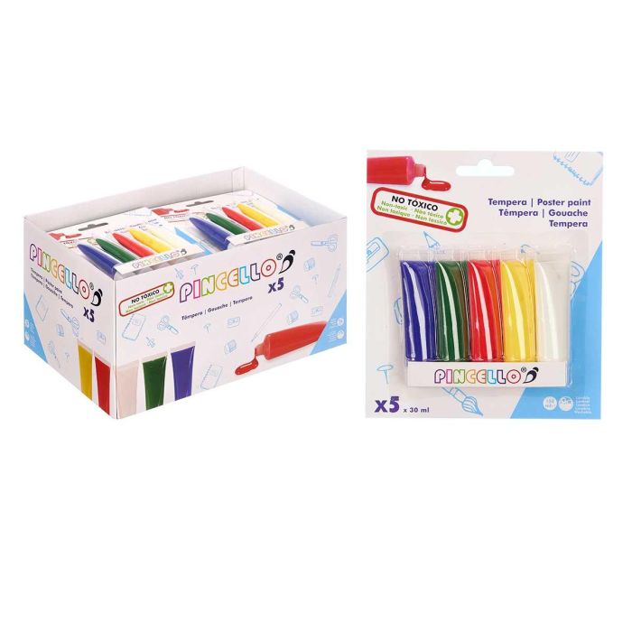 Juego 5 Temperas 30 Ml Pincello 18X20CM (36 Unidades) 2 Juego 5 Temperas 30 Ml Pincello 18X20CM (36 Unidades) 2