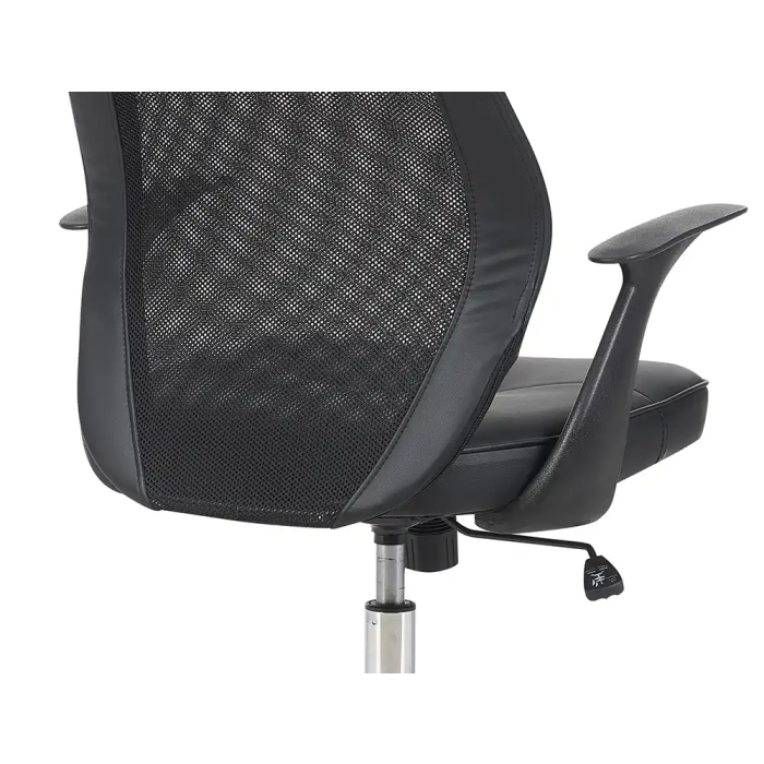 Q-connect Silla Direccion Bergamo Malla/Similpiel Negro, Altura Max 1210mm, Anchura 520mm, Profundidad 480mm, Ruedas Premium 5