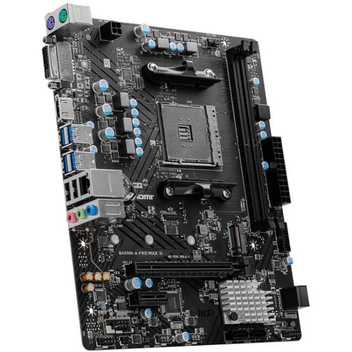 Placa Base MSI B450M-A PRO MAX II AMD B450 AMD AMD AM4 3 Placa Base MSI B450M-A PRO MAX II AMD B450 AMD AMD AM4 3