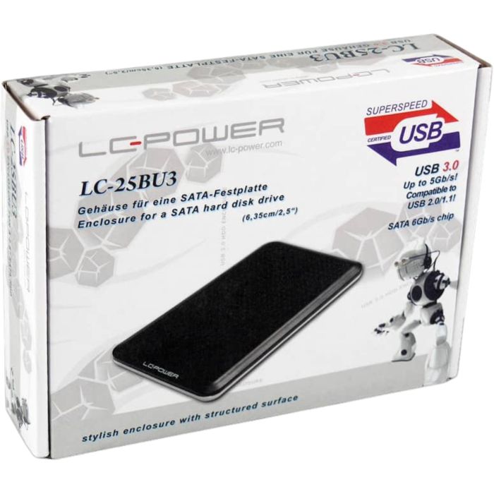 LC-Power LC-25BU3 Caja Externa 2.5" SATA a USB 3.2 Gen 1 (USB 3.0) 5 Gbit/s Negro 4