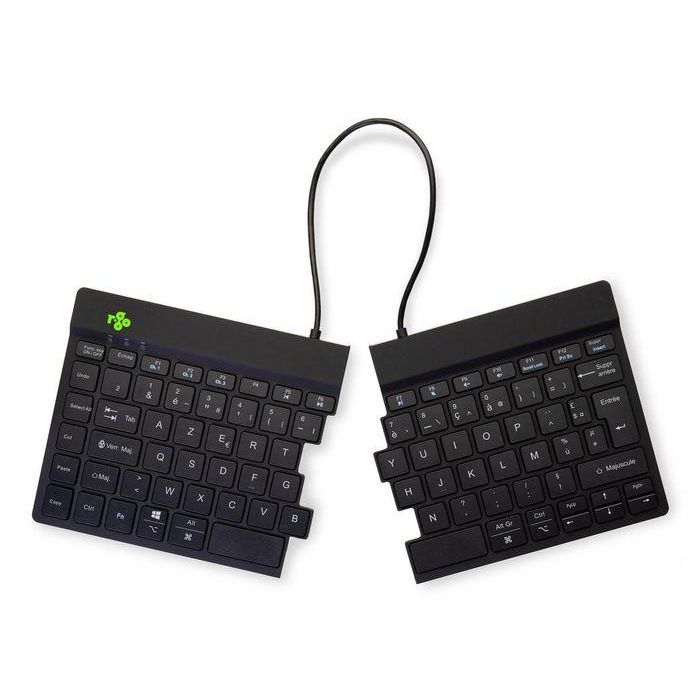 R-Go Tools Teclado ergonómico R-Go Split Break con software de descanso, dividido, AZERTY (FR), Bluetooth, negro 5