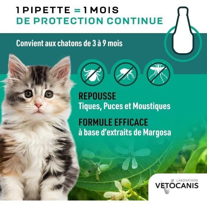 VETOCANIS 2 pipetas antipulgas y anti-garrapatas - Para gatitos - 2x 1 mes de protección 1 VETOCANIS 2 pipetas antipulgas y anti-garrapatas - Para gatitos - 2x 1 mes de protección 1