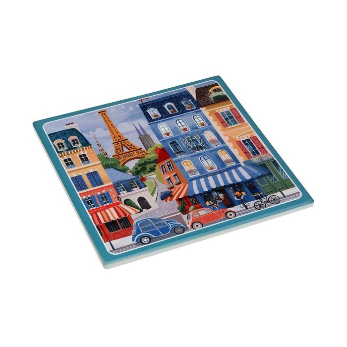 Salvamantel Paris Versa 20x20 cm - Cerámica con base de corcho (4 Unidades)