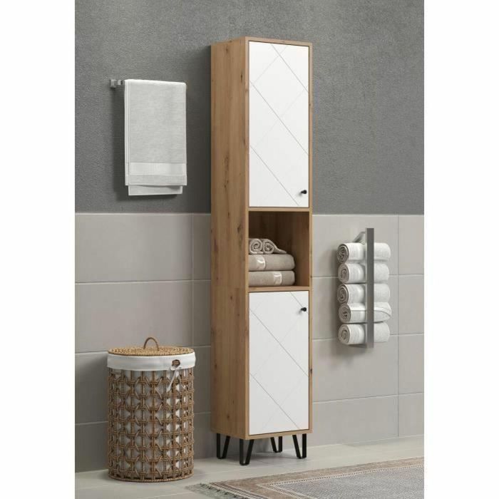 Armario alto con dos puertas - TRENDTEAM - Serie Touch - Blanco/Marrón - 36 cm de largo 5 Armario alto con dos puertas - TRENDTEAM - Serie Touch - Blanco/Marrón - 36 cm de largo 5