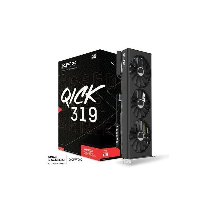 XFX RX 7700 XT Speedster QICK319 Black Edition 12GB GDDR6 3 Ventiladores PCI Express 4.0 2 XFX RX 7700 XT Speedster QICK319 Black Edition 12GB GDDR6 3 Ventiladores PCI Express 4.0 2