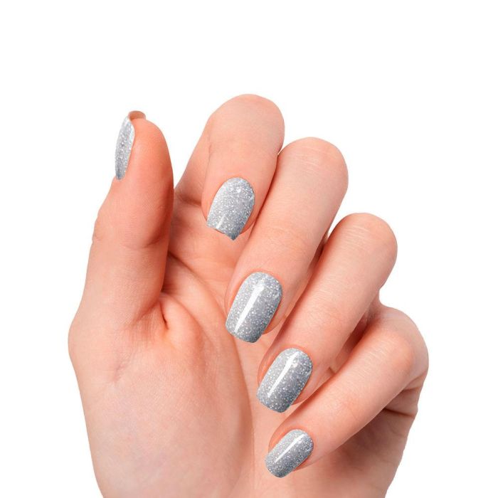 Láminas de Gel para Uñas Nooves Láminas De Uñas De Gel Glitter grey 20 Piezas 1