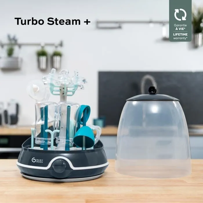 Babymoov Turbo Steam (+) Esterilizador 2 en 1, Esteriliza Rápido, Gran Capacidad para 6 Botellas y Accesorios, Universal 1