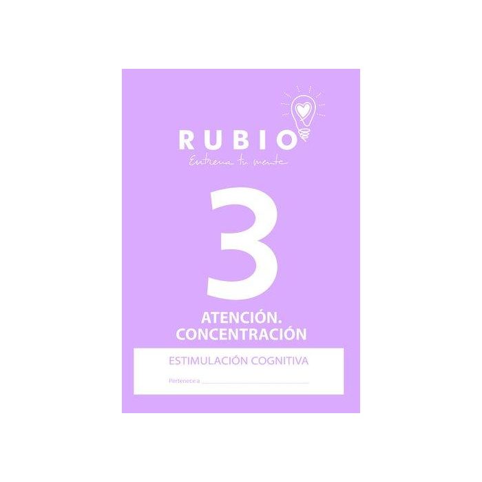 Cuaderno Rubio A4 Estimulacion Cognitiva Atencion Nº 3 (Deterioro Cognitivo Moderado-Grave) (Set de 5)