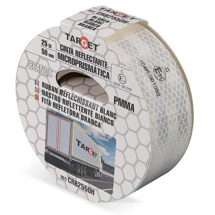 Cinta Adhesiva Reflectante Blanca 25M X 50Mm Target Cinta Adhesiva Reflectante Blanca 25M X 50Mm Target