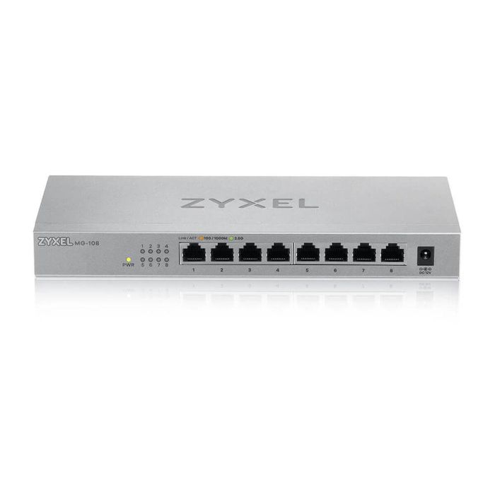 Zyxel MG-108 No administrado 2.5G Ethernet (100/1000/2500) Acero 1 Zyxel MG-108 No administrado 2.5G Ethernet (100/1000/2500) Acero 1