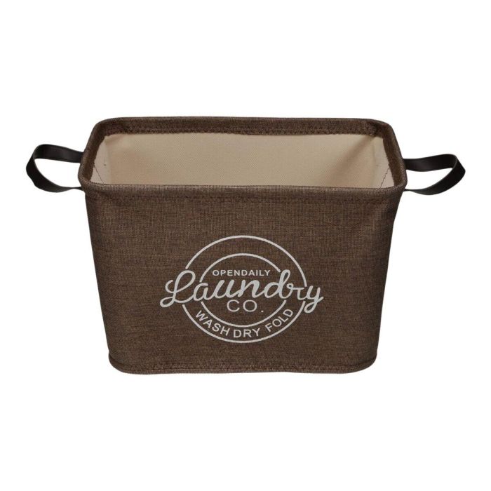 Cesto para la Ropa Sucia Versa Marrón Poliéster PVC Metal EVA 38 x 25 x 26 cm 1