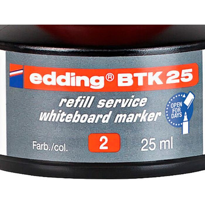 Tinta Rotulador Edding Pizarra Blanca Btk-25 Color Rojo Bote 25 mL 2