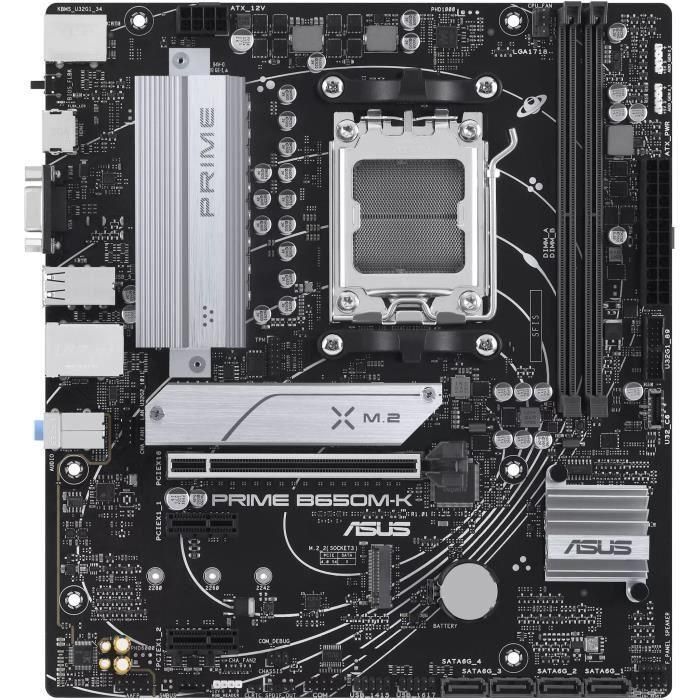 Asus Prime B650M-K Placa Base Micro ATX, Socket AM5, DDR5 8000MHz (OC), PCIe 5.0 M.2, Ethernet 2.5Gb 1