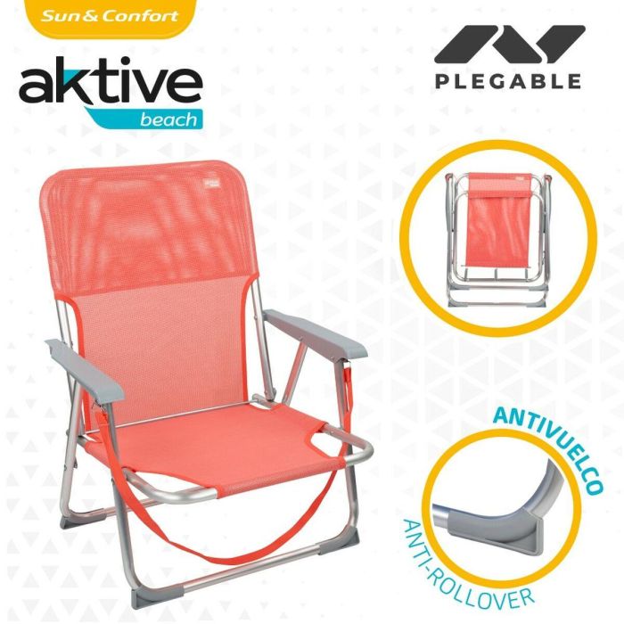 Silla Plegable Aktive Flamingo Coral 44 x 72 x 35 cm (4 Unidades) 2