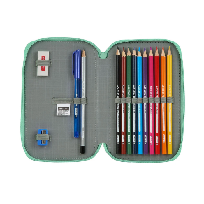 Safta Plumier Doble Pequeño 28 Pcs Blackfit8 Turquesa 1