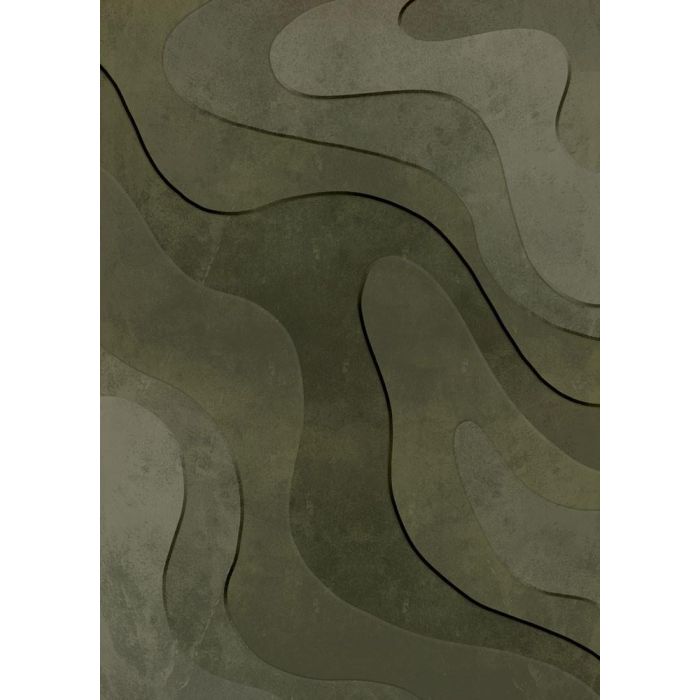 Cuadro Home ESPRIT Verde Beige Gris oscuro Poliestireno Madera MDF Abstracto Escandinavo (2 Unidades) 1