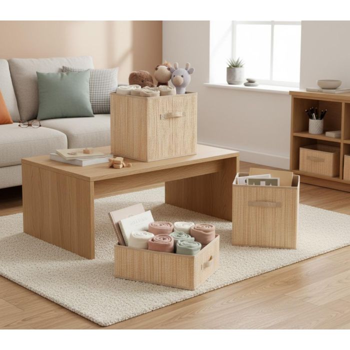 Inde Cesta de Ordenación Bambú y TNT 32 x 25 x 18 cm (12 Unidades) 8