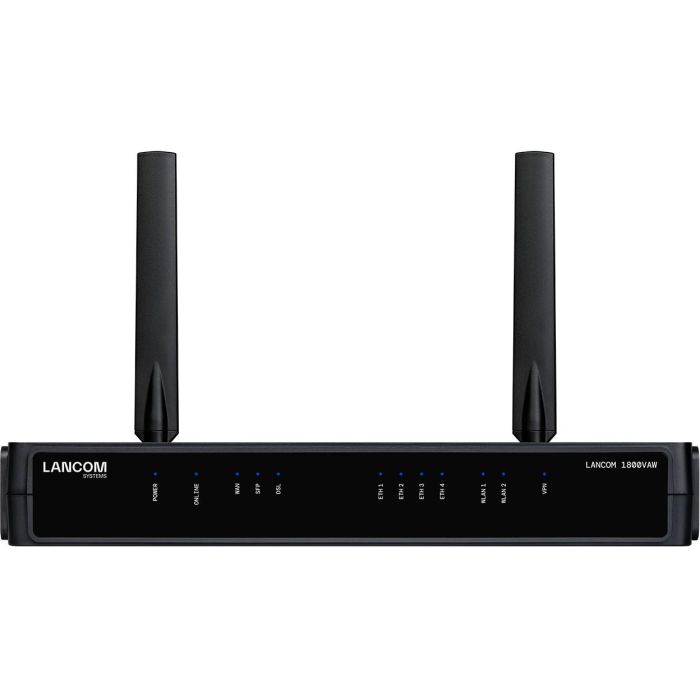 LANCOM 1800VAW Router/Módem DSL WiFi Doble Banda (2.4/5 GHz) Negro con 5 Puertos Gigabit Ethernet y USB 2.0