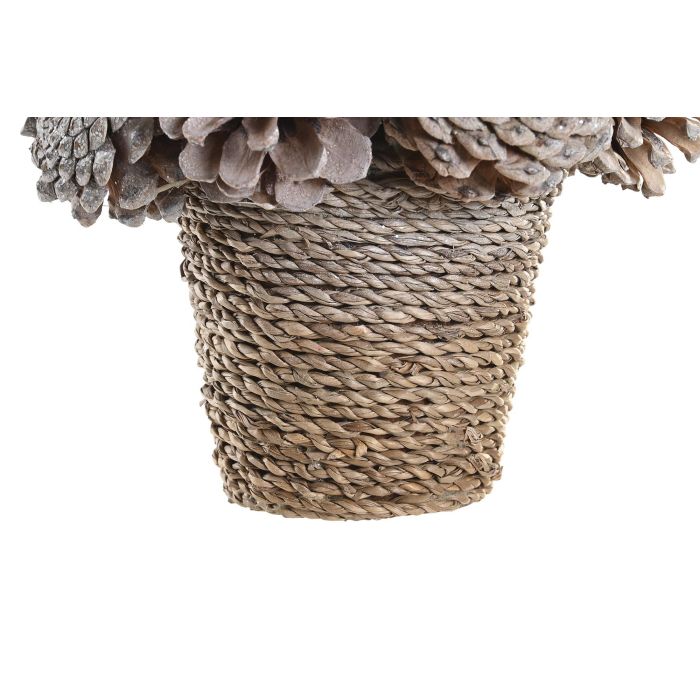 DKD Home Decor Centro Mesa Navidad Fantasia Natural Blanco Piñas 20 x 20 x 18 cm (2 Unidades) 2