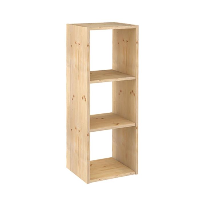 Astigarraga Estantería modular de 3 cubos de pino macizo Dinamic 107 x 36,2 x 34 cm Madera clara