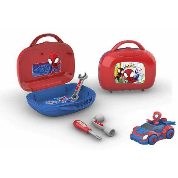 Smoby - Spidey - Maletín de herramientas de bricolaje infantil - 13 accesorios - A partir de 3 años