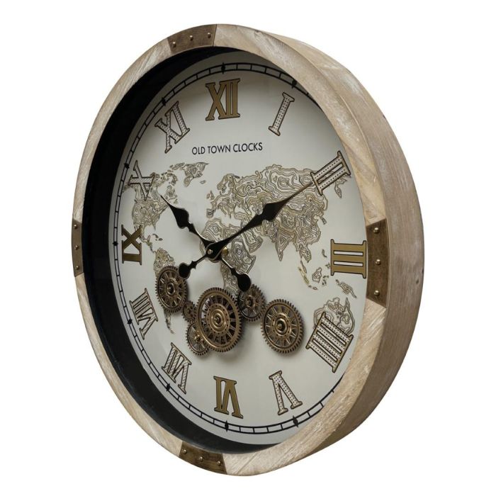 Reloj Pared Vintage DKD Home Decor Blanco Natural 8 x 63.5 x 63.5 cm 1