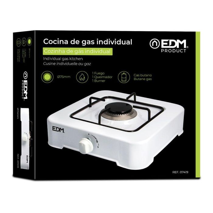 Edm Cocina de Gas 1 Fuego Esmaltada Color Blanco 1 Edm Cocina de Gas 1 Fuego Esmaltada Color Blanco 1