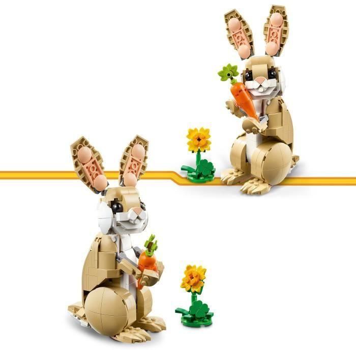LEGO 31162 Lindo Conejito Creator 3en1 Set de Construcción Animales Articulados con Girasol y Zanahoria +8 años 2