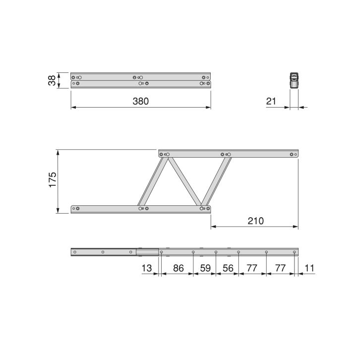 Emuca Juego de mecanismos elevables para mesas de centro, permite elevar la mesa 135mm, Acero, Pintado negro 9 Emuca Juego de mecanismos elevables para mesas de centro, permite elevar la mesa 135mm, Acero, Pintado negro 9