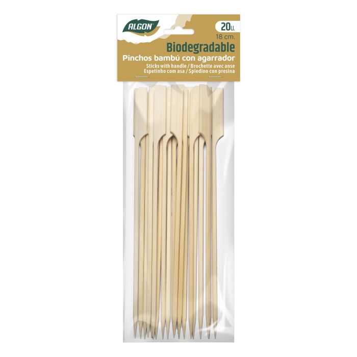 Set de 20 pinchos de bambú agarrador 18 cm Algon (24 Cajas) 2 Set de 20 pinchos de bambú agarrador 18 cm Algon (24 Cajas) 2