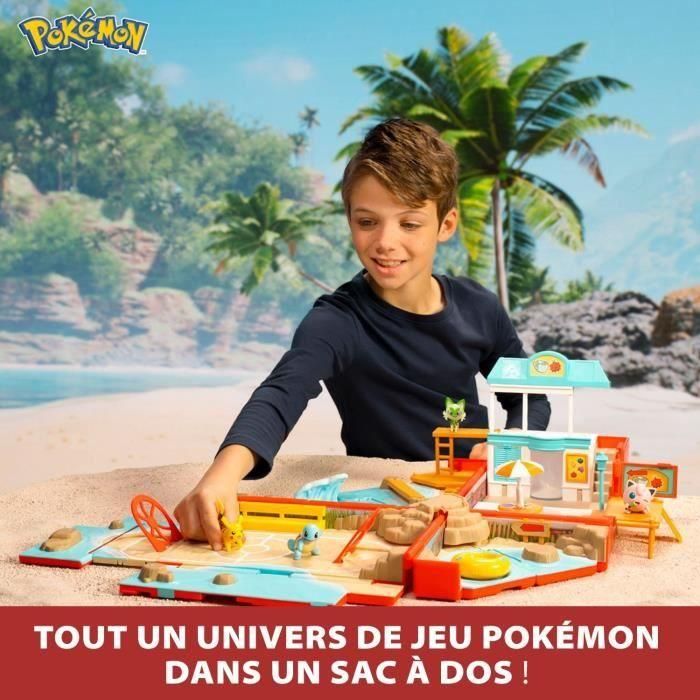 Mochila - BANDAI - Tema de playa Pokémon del entrenador - Se abre y se convierte en una súper arena 1