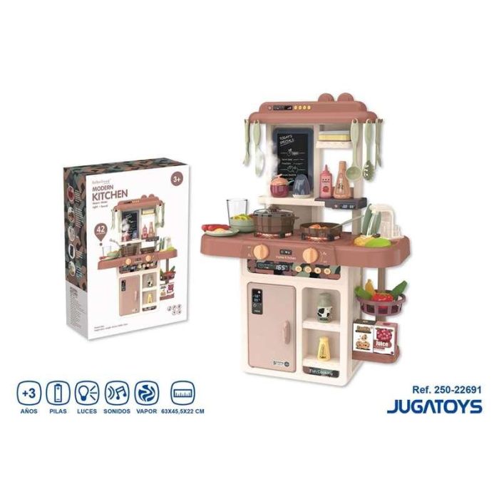 Cocina moderna con 42 accesorios, luces, sonidos y vapor, 63x45'5x22cm 1