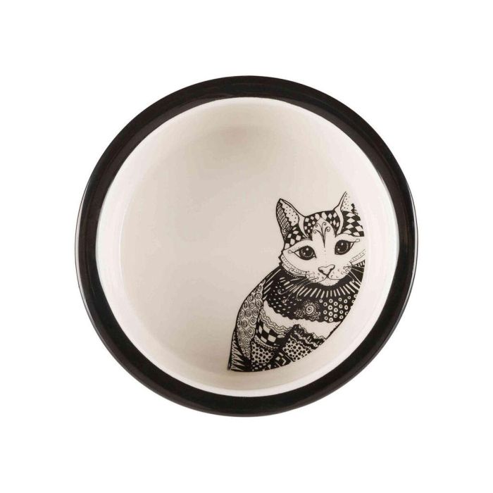 Comedero para Mascotas Trixie Blanco Negro 300 ml 0,3 L Cerámica 2