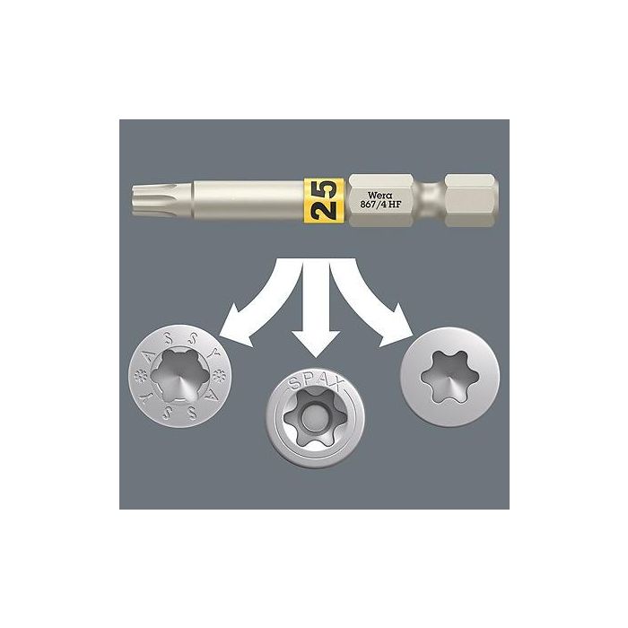 Wera 05056470001 Bit-Check 6 Wood TORX HF Juego de Puntas Torx Plus TX20, TX25, TX30, TX40 con Funda de Transporte 3