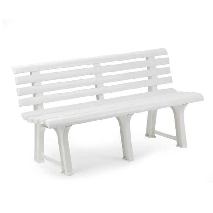 Ipae Progarden Banco de Jardín Orchidea Blanco Polipropileno 145x49x74 cm