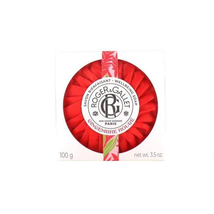Roger & Gallet 4004B Pastilla de Jabón Perfumado GINGEMBRE ROUGE con Notas de Higo y Pomelo para Piel Suave y Fragante, 100 g