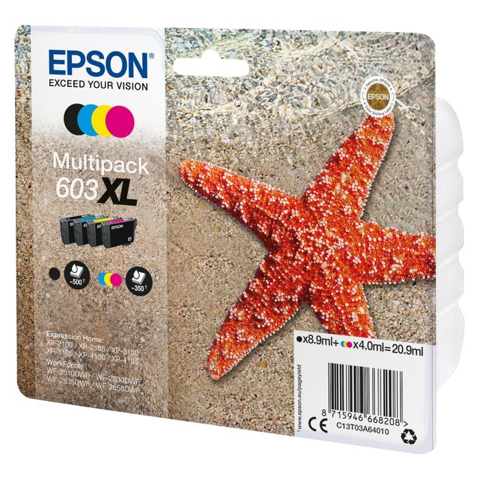 Epson Multipack Tintas 4 Colores 603XL C13T03A640 Alto Rendimiento Negro Cian Magenta Amarillo