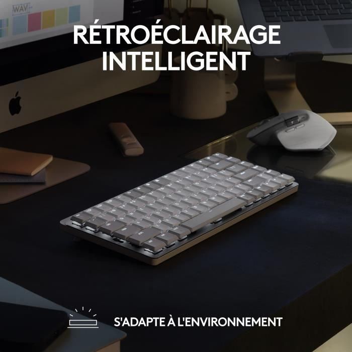 Logitech - Teclado inalámbrico para Mac - MX MECÁNICA MINI - AID GRIS 3