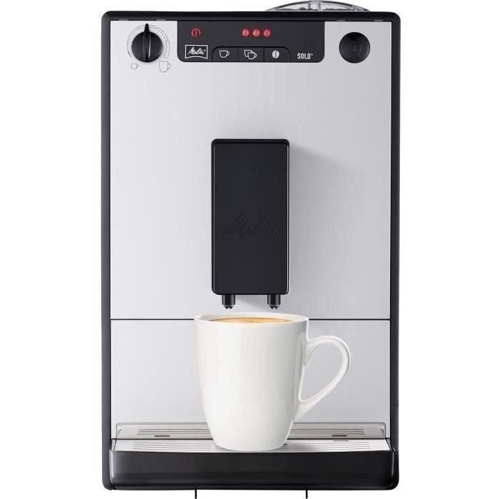 MELITTA E950-666 - Cafetera automática Solo Pure Silver - 1400W - 3 niveles de intensidad - Recipiente para granos de 125g 1 MELITTA E950-666 - Cafetera automática Solo Pure Silver - 1400W - 3 niveles de intensidad - Recipiente para granos de 125g 1