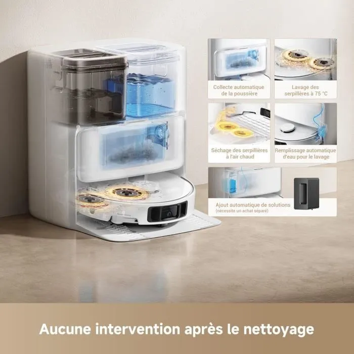 Mova P50 Ultra Robot Aspirador con Base de Carga 19.000 Pa Limpieza de Esquinas y Bordes 2