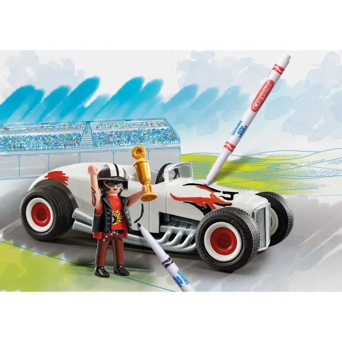 Playmobil Hot Rod Diversion para Colorear con Figura de Hombre y Accesorios, Edad Mínima 5 Años 1