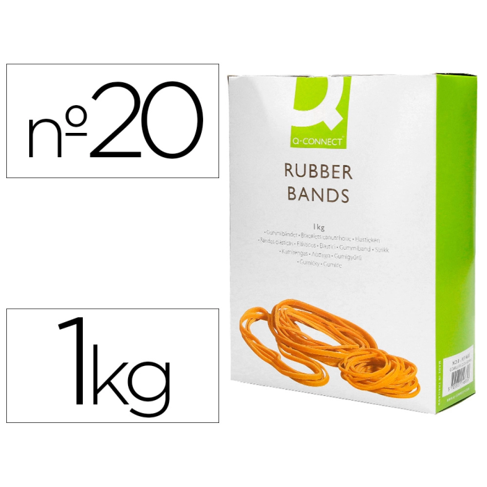 Q-connect Gomillas Elasticas Numero 20 200 x 2 mm 1000 gr 0 Q-connect Gomillas Elasticas Numero 20 200 x 2 mm 1000 gr 0