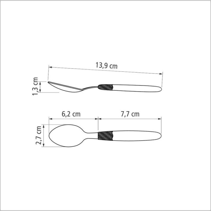 Tramontina Ipanema Cucharas de Té Azules 13,9 cm Acero Inoxidable Polipropileno 3 Unidades 4 Tramontina Ipanema Cucharas de Té Azules 13,9 cm Acero Inoxidable Polipropileno 3 Unidades 4