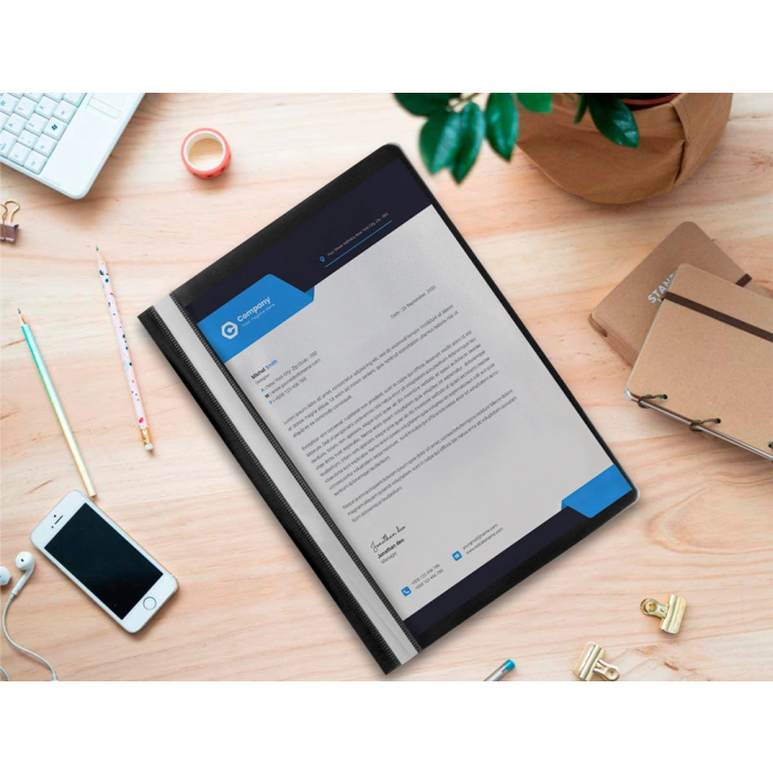 Q-connect Carpeta Dossier Fastener Plástico PVC DIN A4 Negra 11