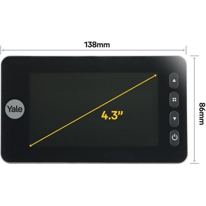 Yale Mirilla Digital con Grabador Foto/Video - Pantalla LCD 4.3" - Para Puertas 38-110 mm - Timbre Integrado 2 Yale Mirilla Digital con Grabador Foto/Video - Pantalla LCD 4.3" - Para Puertas 38-110 mm - Timbre Integrado 2