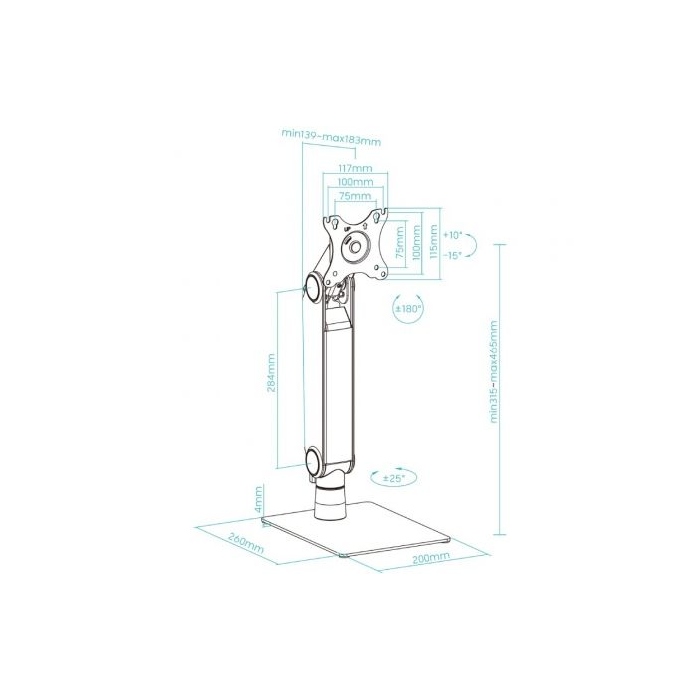 Soporte de Mesa para Monitor TooQ DB1741TN-B/ Giratorio/ Inclinable/ hasta 8kg 3 Soporte de Mesa para Monitor TooQ DB1741TN-B/ Giratorio/ Inclinable/ hasta 8kg 3