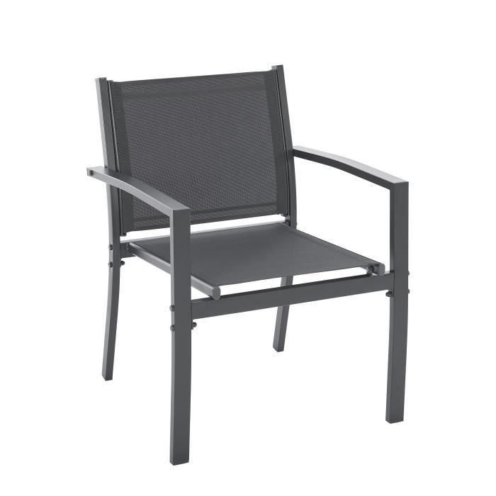 Mobiliario de jardín - Estructura de acero - 4 personas - Gris 3