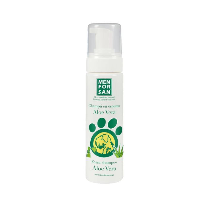 Men For San Champú Espuma Limpieza sin Agua con Aloe Vera para Perros, Hidratante y Calmante, Pieles Sensibles 200 ml