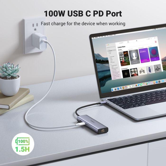 UGREEN USB-C to 2*USB3.0+HDMI+RJ 45+SD&TF +PD port Hub 3 UGREEN USB-C to 2*USB3.0+HDMI+RJ 45+SD&TF +PD port Hub 3